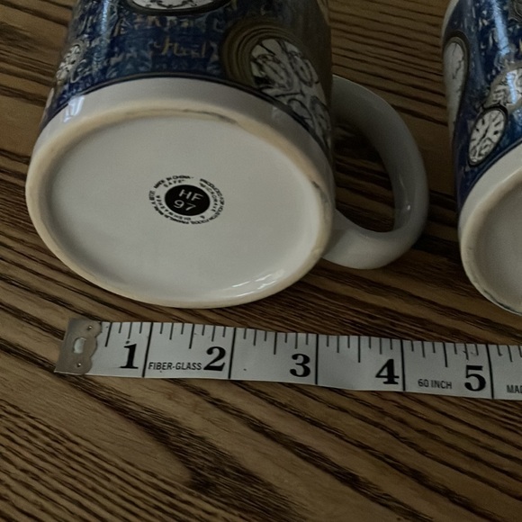 2 NEW MICROWAVE & DISHWASHER SAFE BLUE & WHITE MUGS - Picture 6 of 7